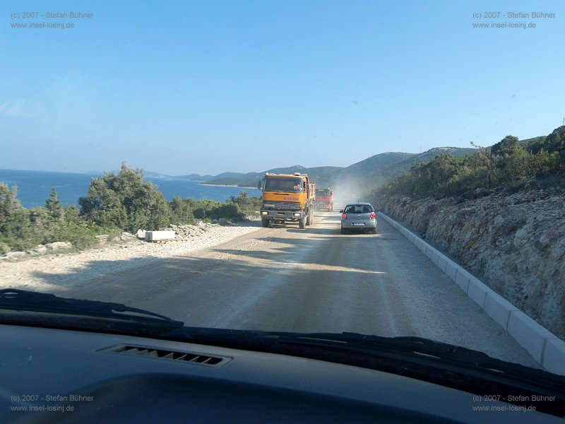 Baustelle auf dem Weg nach Mali Losinj